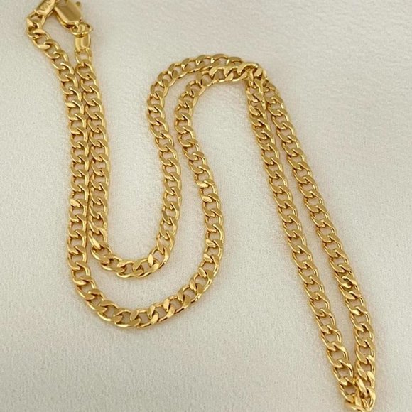 18k Gold Filled Cuban Link Chain 3mm Thickness, 16, 18, 20  18k Gold Filled Necklace 18” 20” 22” 24”